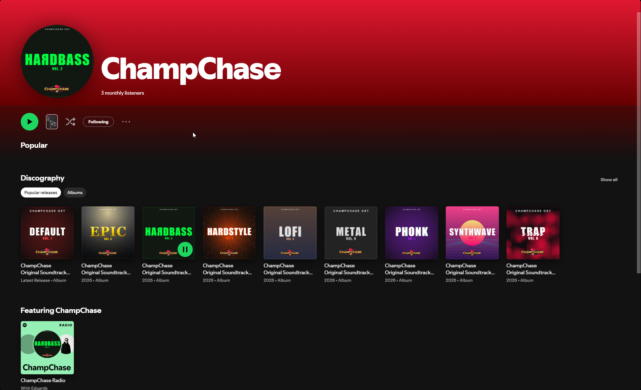 9 albums. Live as of today. Banner and profile pic propagating over the next 72 hours.
