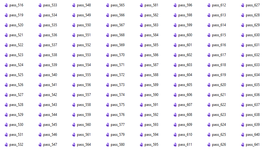 Pass 516 to 641. One note per pass. The ones before these go back to January. Every single one written down the moment it happened.