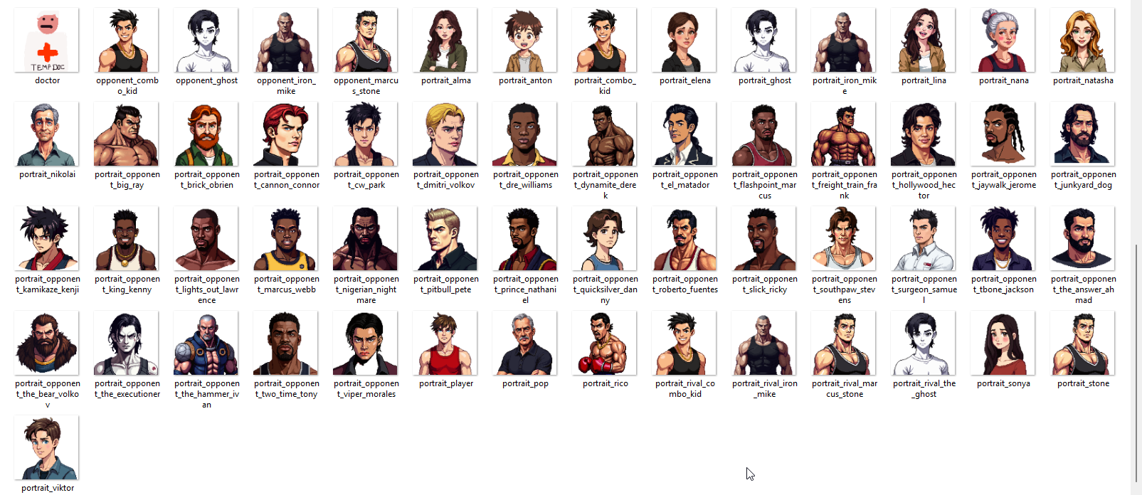 The cast. Half their voice lines used to be wrong. Not anymore.