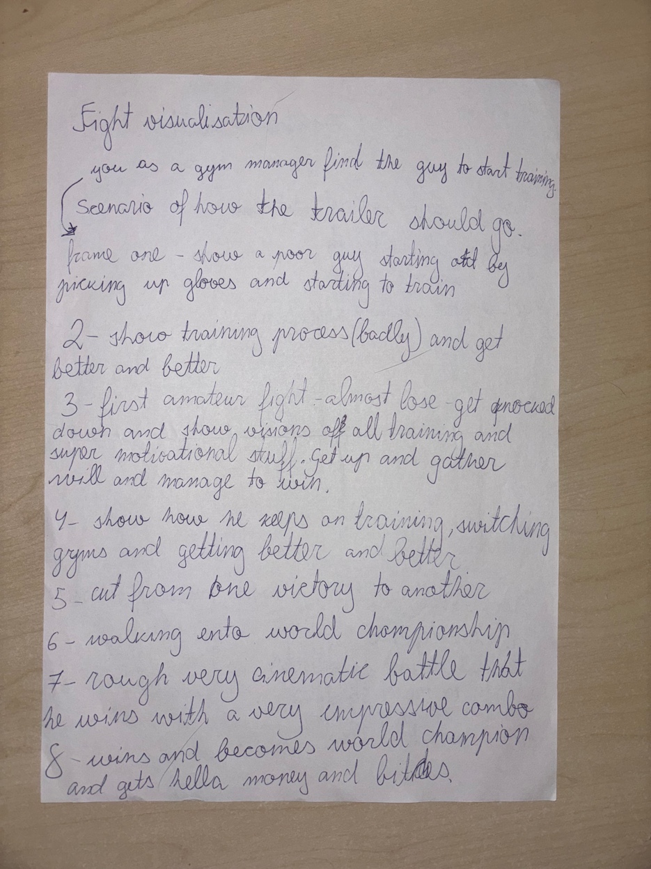 Original handwritten game design